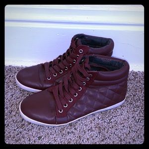 Forever 21 burgundy high top sneakers